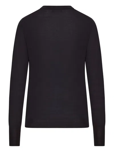 Roberto Collina Crew Neck Wool Sweater In Black