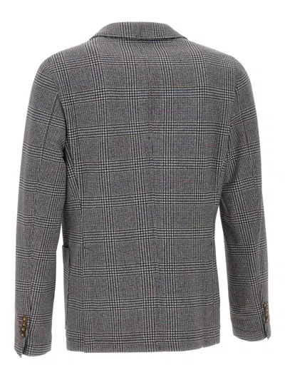 Manuel Ritz Houndstooth-pattern Blazer In Gray