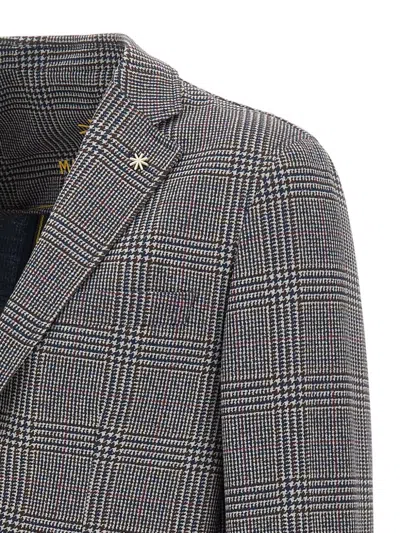 Manuel Ritz Houndstooth-pattern Blazer In Gray