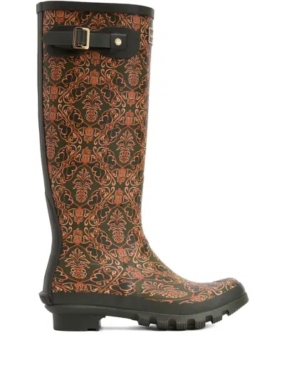 Barbour Pineapple Print Cami Wellington Boot In Multi