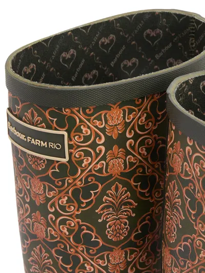 Barbour Pineapple Print Cami Wellington Boot In Multi