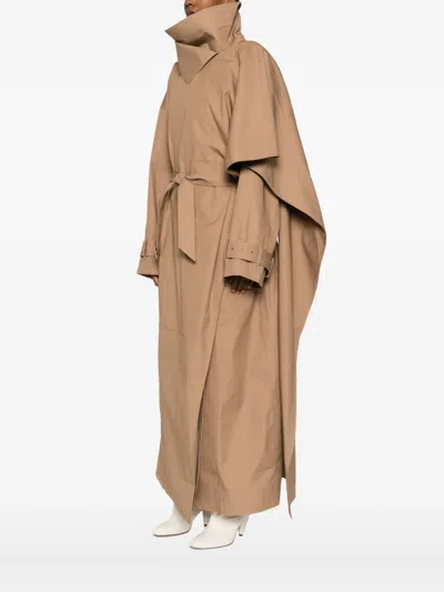 Entire Studios Belted Oversized Coat In Neutral