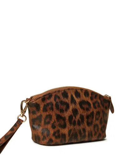 豹纹顶置拉链钱包