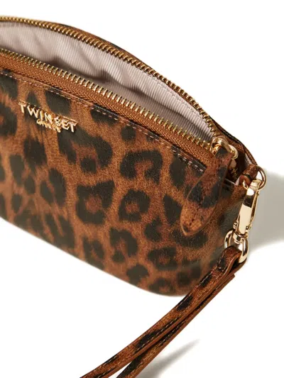 豹纹顶置拉链钱包
