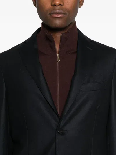 Incotex Buttoned Jacket In Black