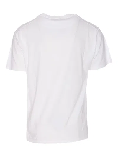 Stone Island Short-sleeved Crew Neck T-shirt With Subtle Emblem Patch In White