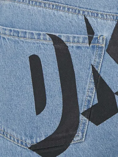 Dkny Graphic-print Jeans In Blue