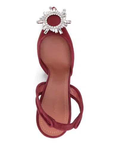 Amina Muaddi Scarpe Con Tacco Begum In Rete Rosso Tiziano  Donna In Red