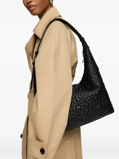 压纹拉链单肩包