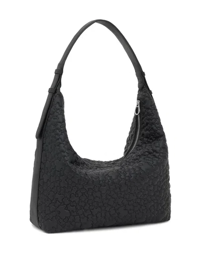 压纹拉链单肩包