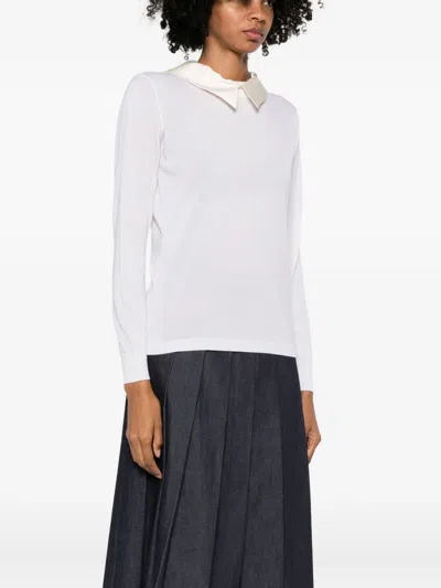 Fabiana Filippi Classic-collar Sweater In White