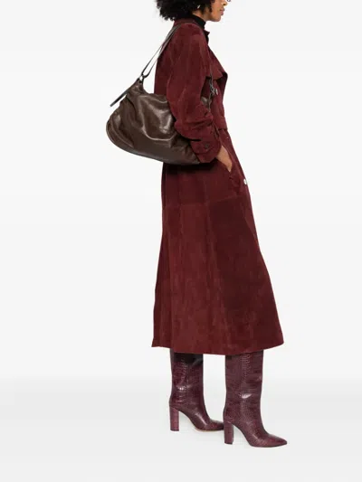 Reptile's House Ruched Shoulder Bag In Brown