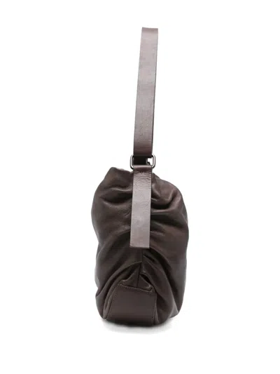 Reptile's House Ruched Shoulder Bag In Brown
