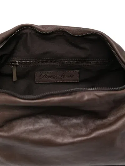 Reptile's House Ruched Shoulder Bag In Brown