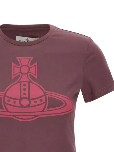 Vivienne Westwood Burgundy Paris Orb Mini Peru T-shirt In Burgundy