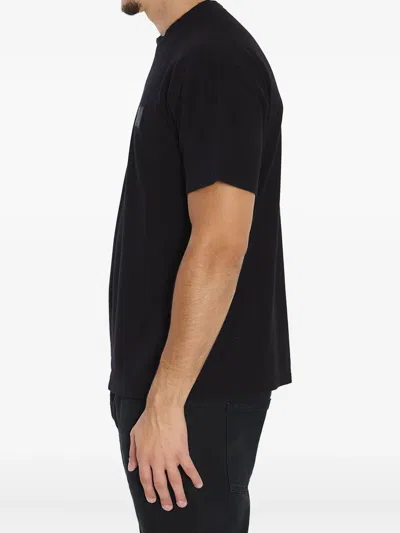 Stone Island Logo Cotton T-shirt In Black