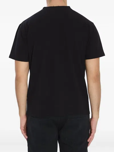 Stone Island Logo Cotton T-shirt In Black