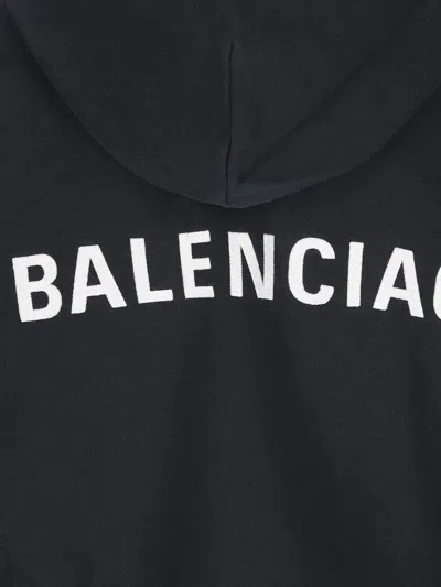 Balenciaga Relaxed-fit Cotton Hooded Sweatshirt With Design In Black