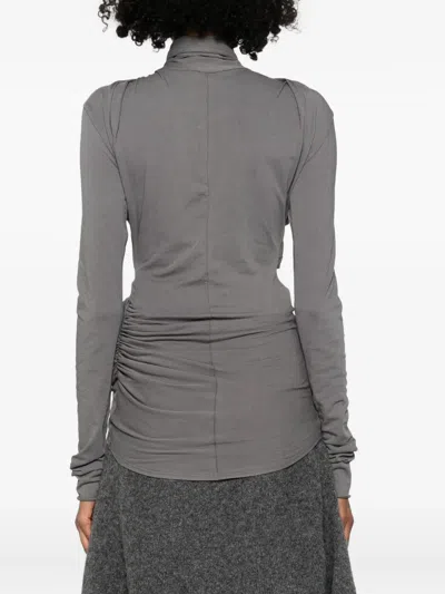 Entire Studios Draped Blouse In Gray