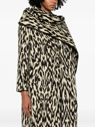 DEMI 双排扣围巾外套