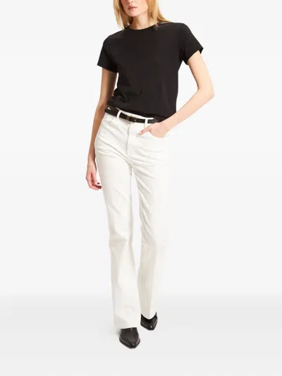 Patrick Assaraf Pima Slim Stretch Tee In Black In Black