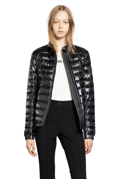 Moncler Packable Nylon Down Jacket With Two-way Zip Closure In Black