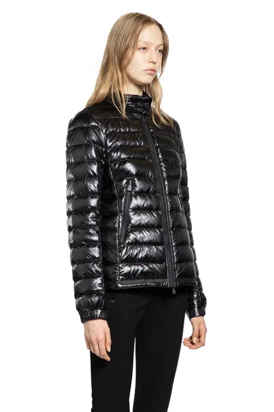 Moncler Packable Nylon Down Jacket With Two-way Zip Closure In Black