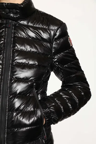 Moncler Packable Nylon Down Jacket With Two-way Zip Closure In Black