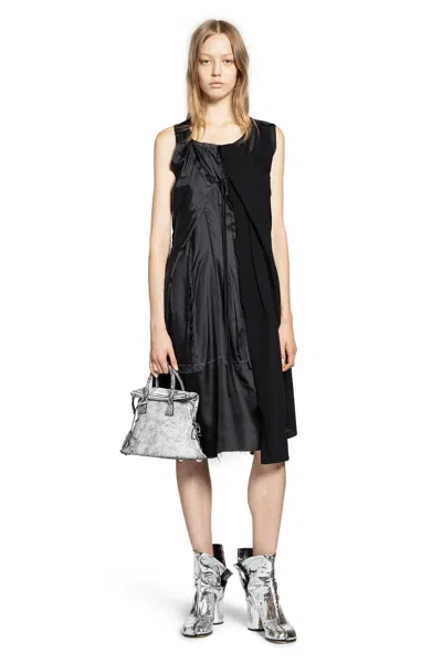 Maison Margiela Asymmetric Midi Dress In Black
