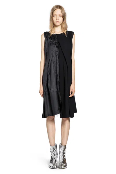 Maison Margiela Asymmetric Midi Dress In Black
