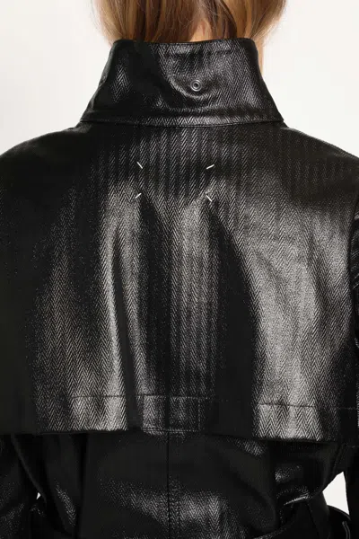 Maison Margiela Womens Black Belted Regular-fit Coated-cotton Jacket