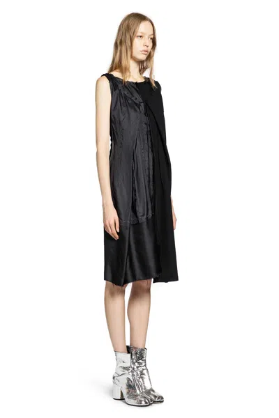 Maison Margiela Asymmetric Midi Dress In Black
