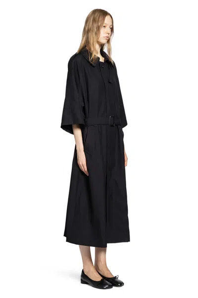 Mm6 Maison Margiela Short-sleeve Belted Coat In Black