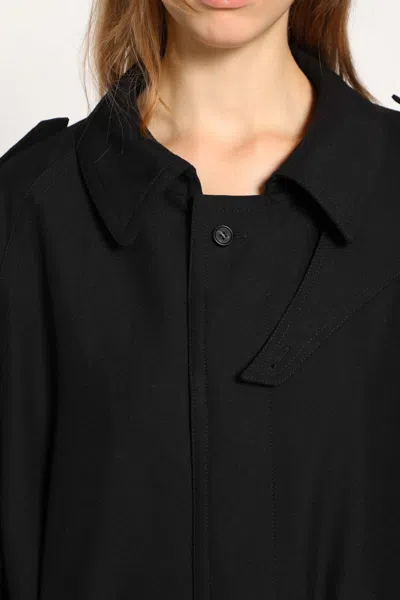 Mm6 Maison Margiela Short-sleeve Belted Coat In Black