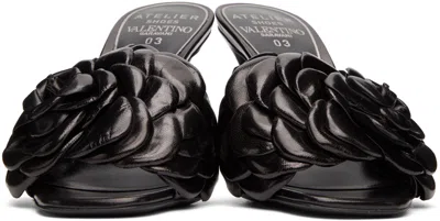 Valentino Leather Mules In Black