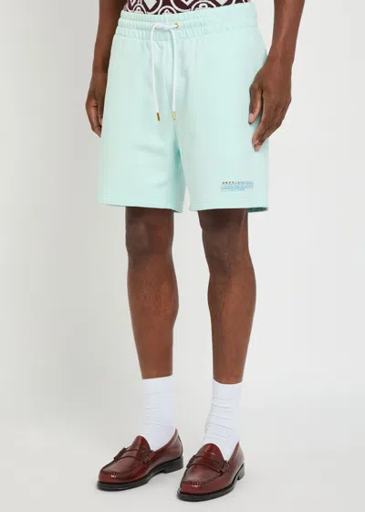 Casablanca Manga Tennis Ball Logo-print Cotton Shorts In Blue