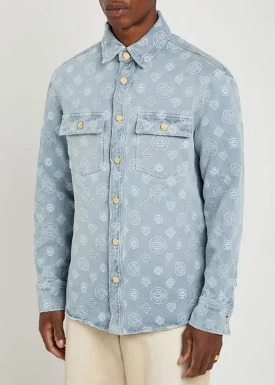 Casablanca Monogram Denim Shirt In Blue