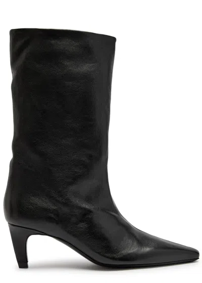 Jude Cave 60 Leather Mid-calf Boots In Black