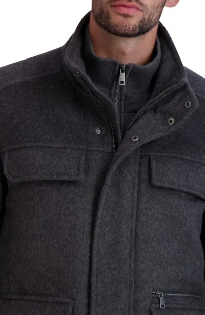 Cole Haan Men's Wool-blend Regular Fit Coat In Gray