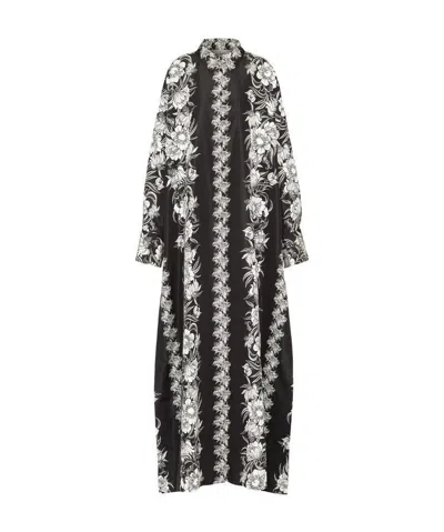 Valentino Daisy Print Dress Dress In Burgundy