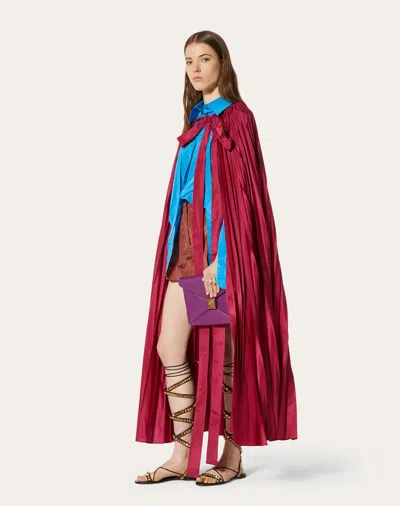 Valentino Long Pleated Cloak In Red