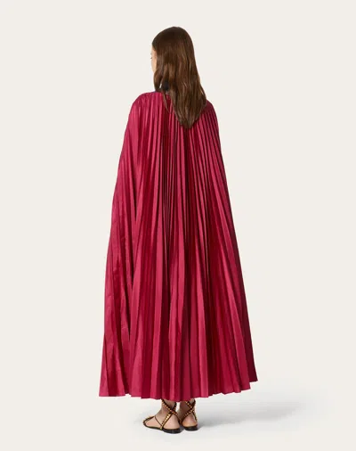 Valentino Long Pleated Cloak In Red