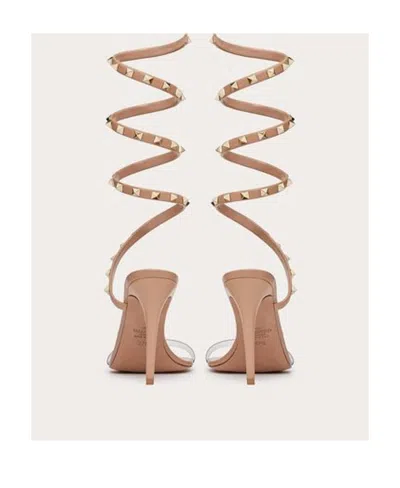 Valentino Rockstud-embellished 100mm Sandals In Brown