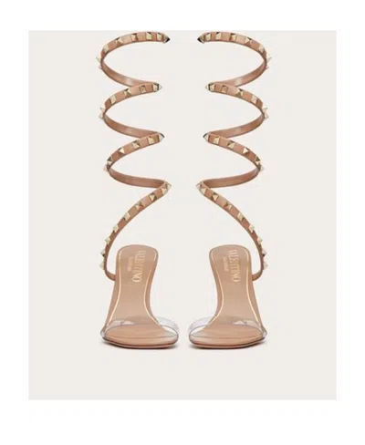 Valentino Rockstud-embellished 100mm Sandals In Brown
