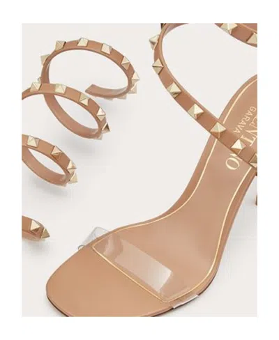 Valentino Rockstud-embellished 100mm Sandals In Brown