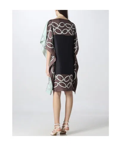 Valentino Chain 1967 Foulard-print Silk Dress In Green