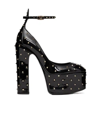 Valentino Elegant High-heeled Shoes With A Plateau. In Black