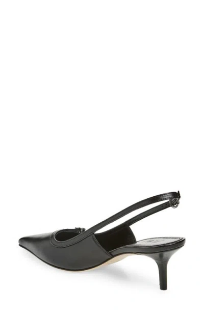Aeyde Saba Buckled Patent-leather Slingback Pumps In Black