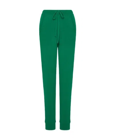 Valentino Drawstring Wool Trousers In Green