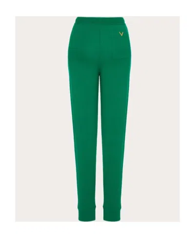 Valentino Drawstring Wool Trousers In Green